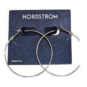 Nordstrom Classic Hoop Earrings Elegant Gold Tone NWT Everyday Jewelry‎